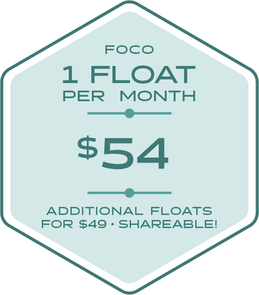 Fort Collins Location. 1 Float per Month for $54. Additional floats for $49. Shareable!